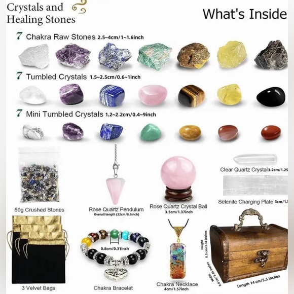 🌟ULTIMATE CRYSTAL & CHAKRA SET!🌟 everything you need in wooden chest! - Picture 4 of 8